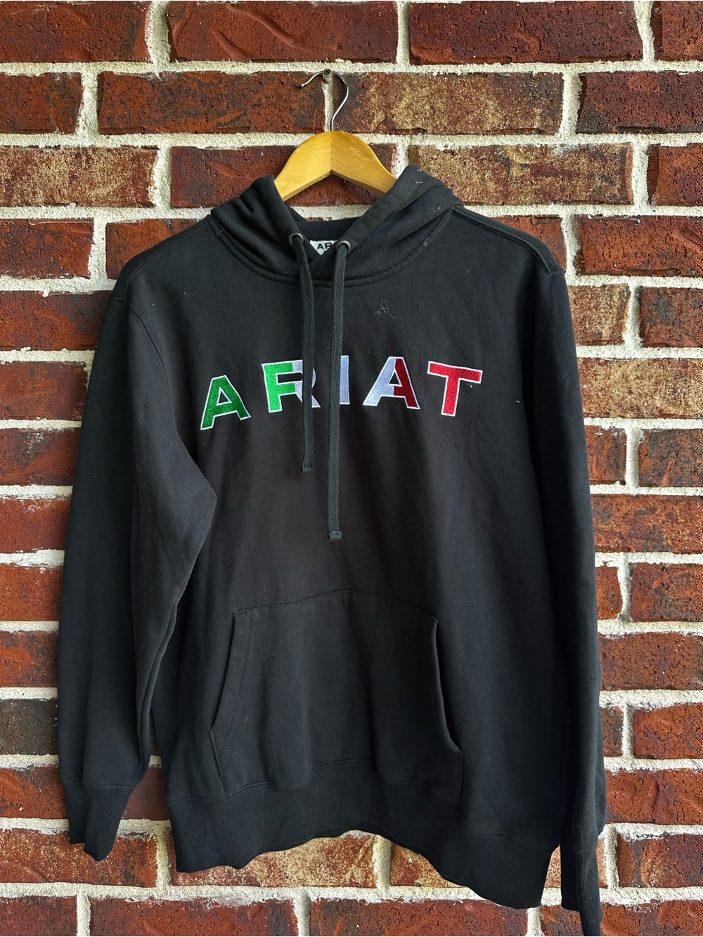 Ariat Black Hoodie with Green, Blue & Red Logo
